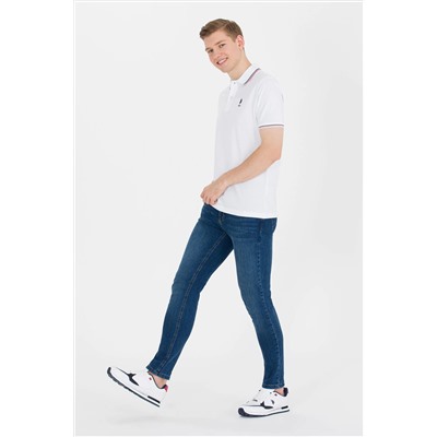 Erkek Beyaz Basic Polo Yaka Tişört