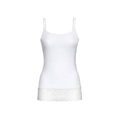 ESMARA® Damen Spaghettiträgerhemd, mit eleganter Spitze am Saum