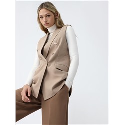 TAILORED WAISTCOAT WITH GOLD-TONED BUTTONS