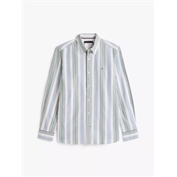Regular Fit Striped Stretch Oxford Shirt