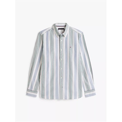 Regular Fit Striped Stretch Oxford Shirt