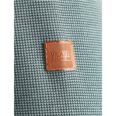 Лонгслив из фактурного трикотажа с плетеным воротником поло с застежкой на пуговицы