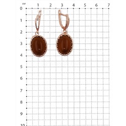 Серьги из золочёного серебра с рек. сердоликом 925 пробы С1297з666