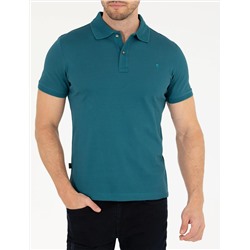 Yeşil Slim Fit Polo Yaka Merserize Tişört
