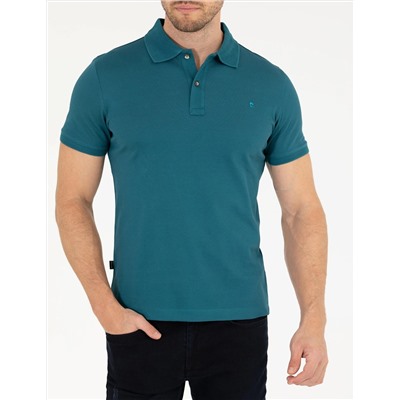 Yeşil Slim Fit Polo Yaka Merserize Tişört