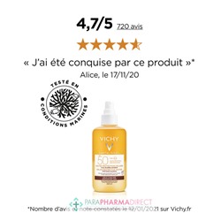 Vichy Capital Soleil SPF50 Eau de Protection Solaire Hâle Sublimé 200ml