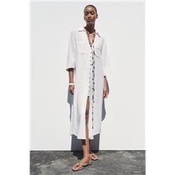 LINEN BLEND SHIRT DRESS