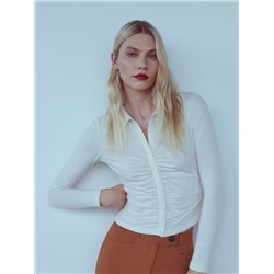 Bluse mit gesprenkelter Textur