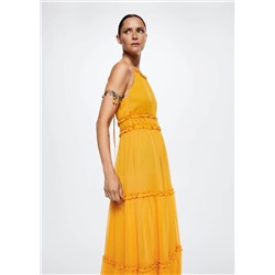 Vestido maxi volantes -  Mujer | MANGO OUTLET España