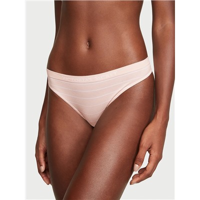 Seamless Lace-Trim Thong Panty