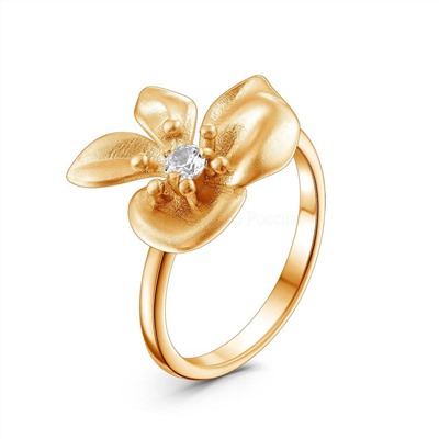Серьги из золочёного серебра с горным хрусталём 925 пробы 2-493з429