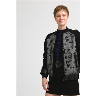 Chaqueta bomber lana bordada
