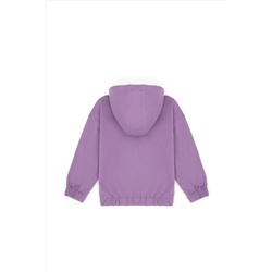 Kız Çocuk Lila Kapüşonlu Sweatshirt