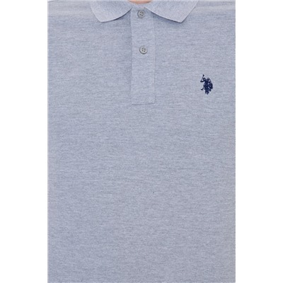 Erkek Gri Melanj Basic Polo Yaka Tişört