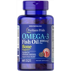 Puritan's Pride Omega-3 Fish Oil 1000 mg Plus Bone Support