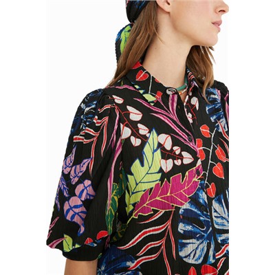 Blusa manga abullonada flores