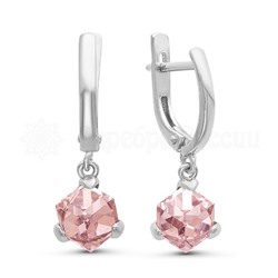 Серьги из серебра с кристаллами Сваровски родированные 925 пробы 0072с-223