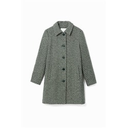 Abrigo paño verde zigzag