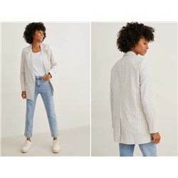 Blazer mit Schulterpolstern - kariert