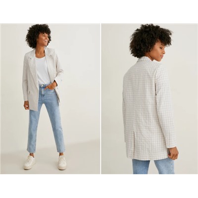 Blazer mit Schulterpolstern - kariert