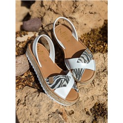 AB. ZAPATOS CRUZ/YUTE · blanco zebra+PELLE · LUX blanco