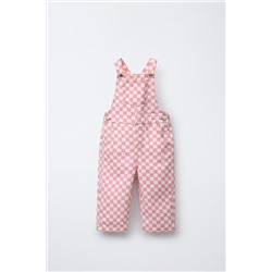 CHECKERBOARD TWILL LONG DUNGAREES