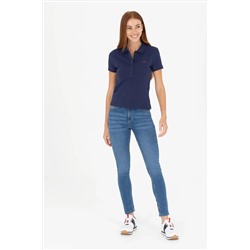 Kadın Lacivert Basic Polo Yaka Tişört