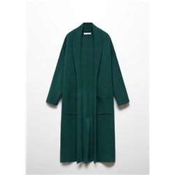 Abrigo oversize punto bolsillos