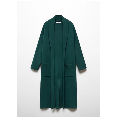 Abrigo oversize punto bolsillos