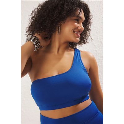Mavi Tek Omuz Büyük Beden Bikini Üstü TBBSS25CT00004