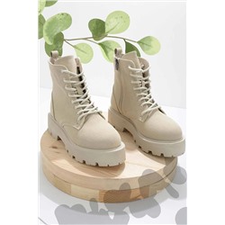 Bambi Bej Süet Kadın Bot & Bootie K02678020302