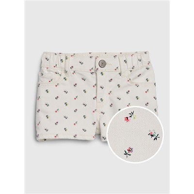 Toddler Floral Print Denim Shorts