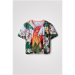 Camiseta tropical loros