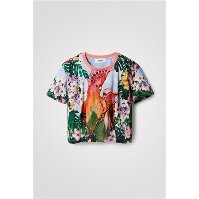 Camiseta tropical loros