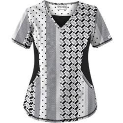 UA Retro Rhapsody White Scrub Top