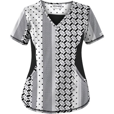 UA Retro Rhapsody White Scrub Top