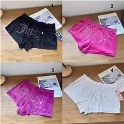 Женские домашние плюшевые шорты Juic*y Coutur*e с надписью из страз сзади