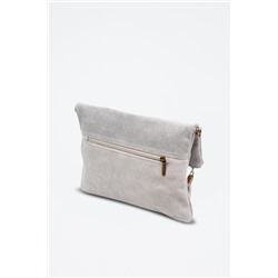Bandolera de nobuk Gris claro