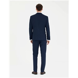 Lacivert Ekstra Slim Fit Çizgili Takım Elbise