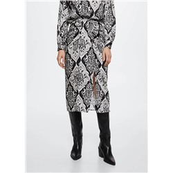 Falda satinada estampada -  Mujer | MANGO OUTLET Melilla