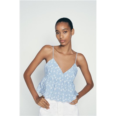 SHORT EMBROIDERED TOP