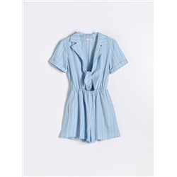 Kurzer Jumpsuit mit hohem Leinenanteil