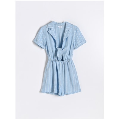 Kurzer Jumpsuit mit hohem Leinenanteil