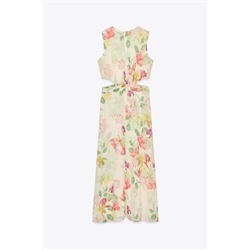 FLORAL CUT-OUT PRINT DRESS