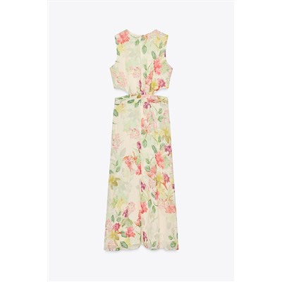 FLORAL CUT-OUT PRINT DRESS