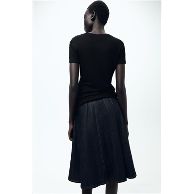 VISCOSE RIBBED T-SHIRT