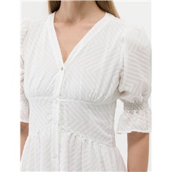 Ekru Regular Fit Dokuma Elbise