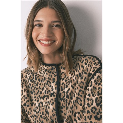 Chaqueta corta reversible animal print