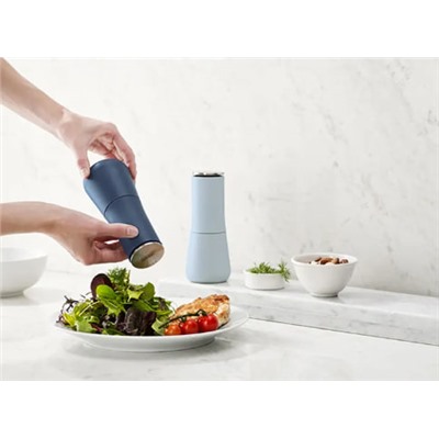 2er-Set: Salz- und Pfeffermühlen in Blau/ Hellblau - (H)16,5 x Ø 6,5 cm