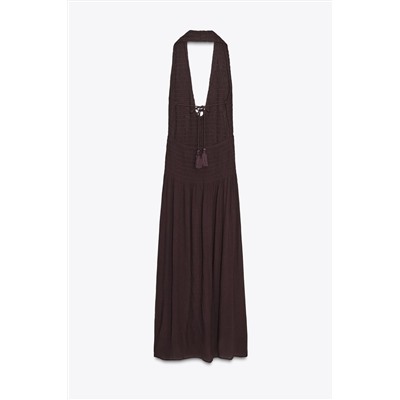 SMOCKED HALTER DRESS